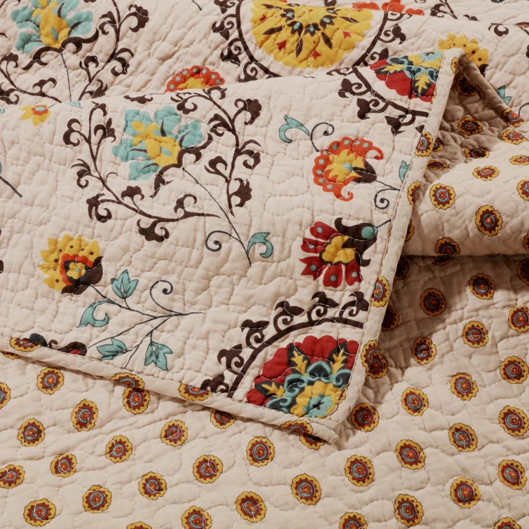 Andorra Medallion Cotton Reversible Quilt Set