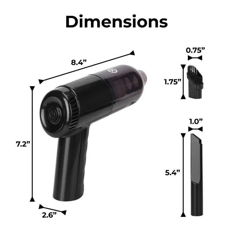KOBOT Portable Handheld Vacuum Cleaner, HEPA Filter 2pc Accessory Pack, Rechargeable Battery