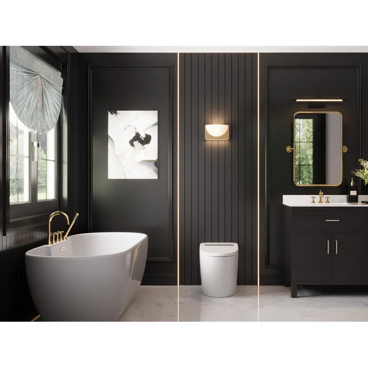 Deervalley Smart Bidet Toilet With LED Display，Auto Open & Close, Heated Seat, Warm Water, Remote Control, Premium