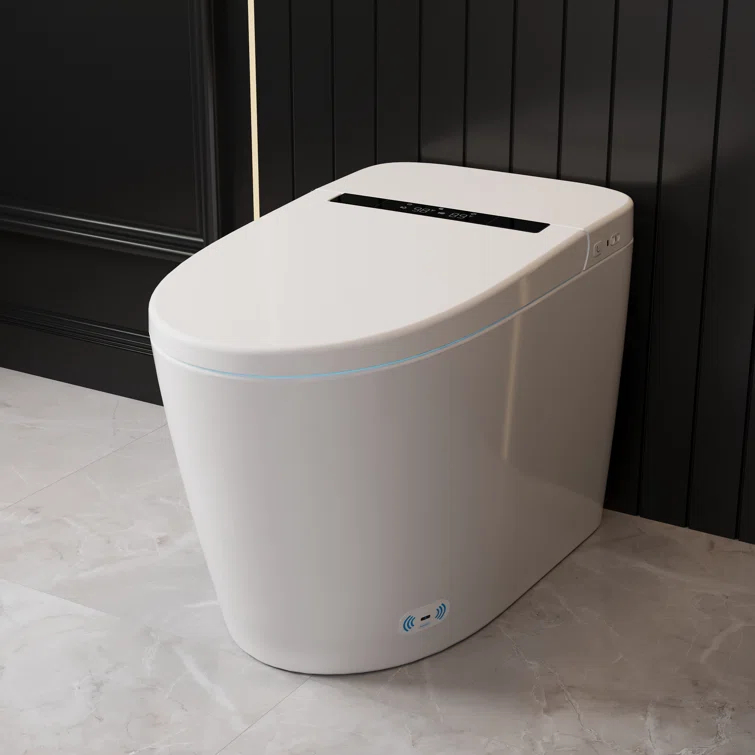 Deervalley Smart Bidet Toilet With LED Display，Auto Open & Close, Heated Seat, Warm Water, Remote Control, Premium
