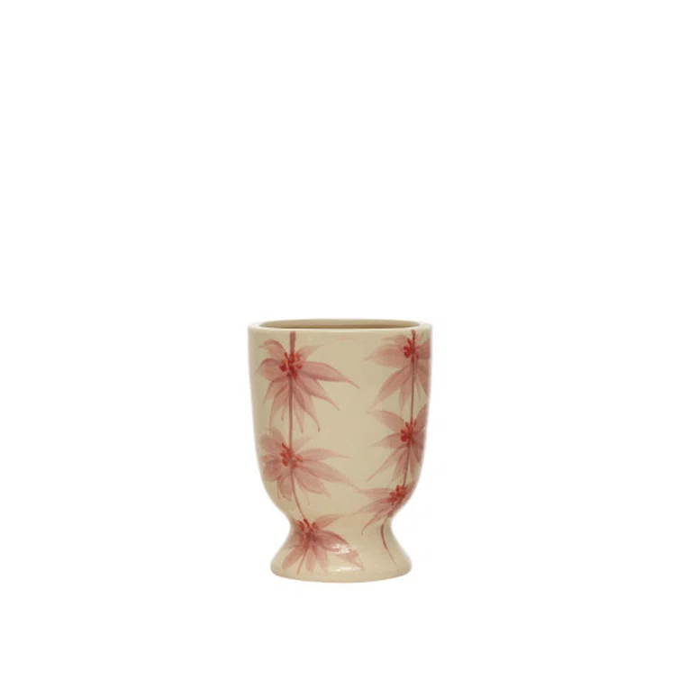 Creative Co-Op Round Stoneware Footed Planter