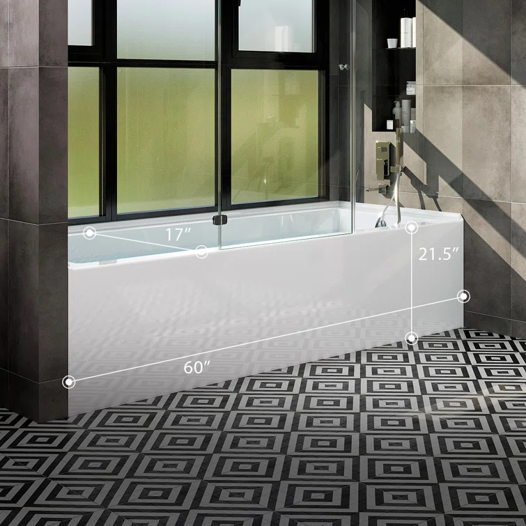 Nova 60'' x 32'' Alcove / Tile In Soaking Acrylic Bathtub