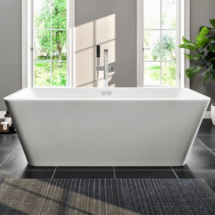 59'' x 32'' Freestanding Soaking Acrylic Bathtub