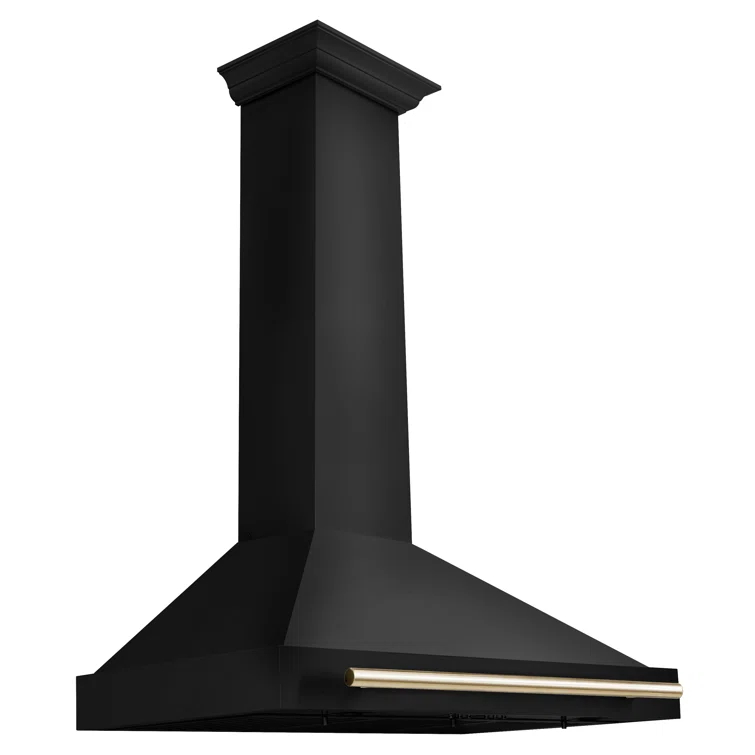 ZLINE ZLINE 36 in. Autograph Edition Black Stainless Steel Wall Mount Range Hood W/ Accent Handle BSKB4Z-36-G