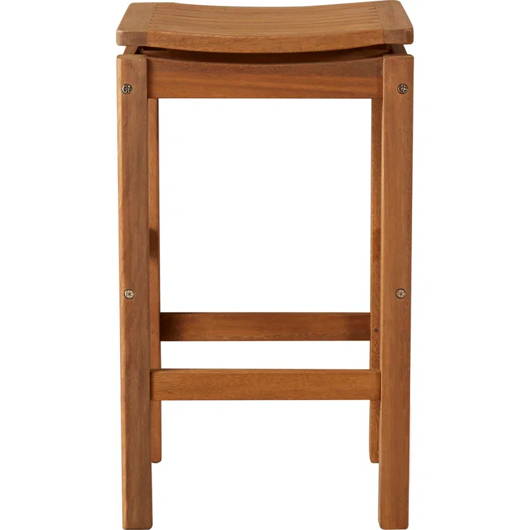 Benedetto 29.5'' Eucalyptus Backless Outdoor Bar Stool