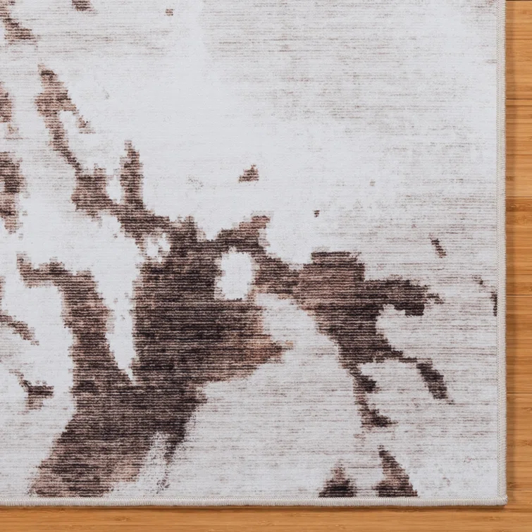 Gertmenian Crystal Print Charley Cow Modern Animal Print Brown Ivory Flat Pile Indoor Area Rug