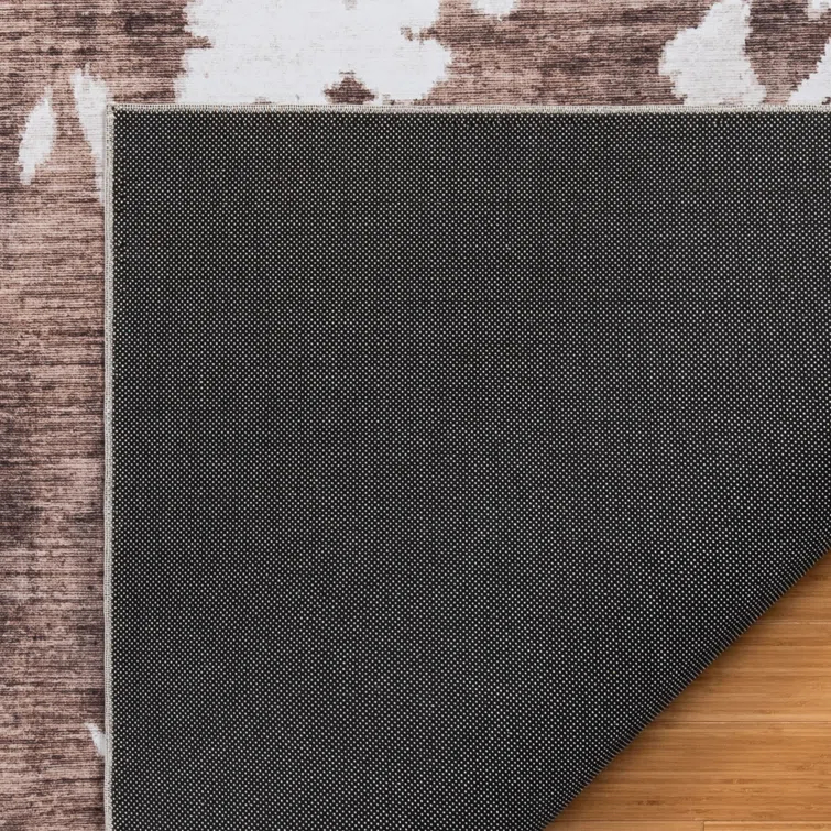 Gertmenian Crystal Print Charley Cow Modern Animal Print Brown Ivory Flat Pile Indoor Area Rug