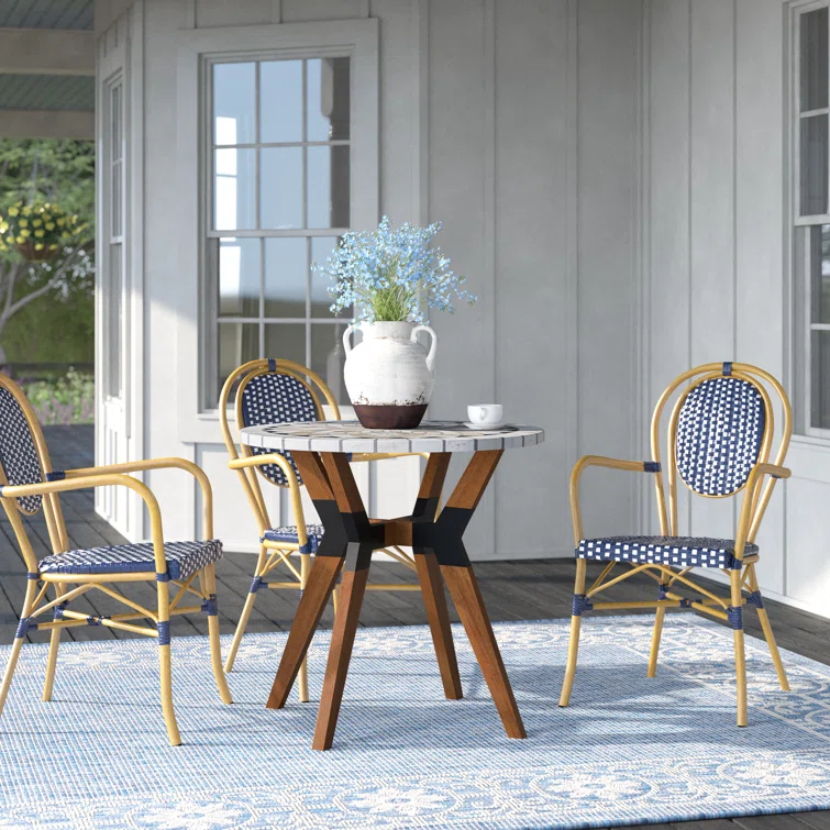 Fleur Round Concrete Outdoor Bistro Table