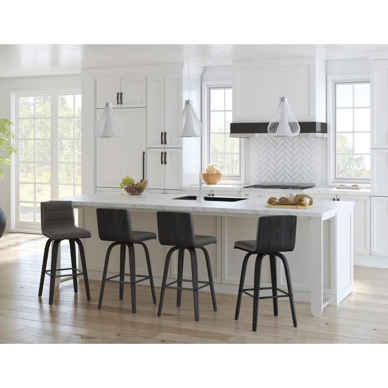 Biance Solid Wood Swivel Bar & Counter Stool