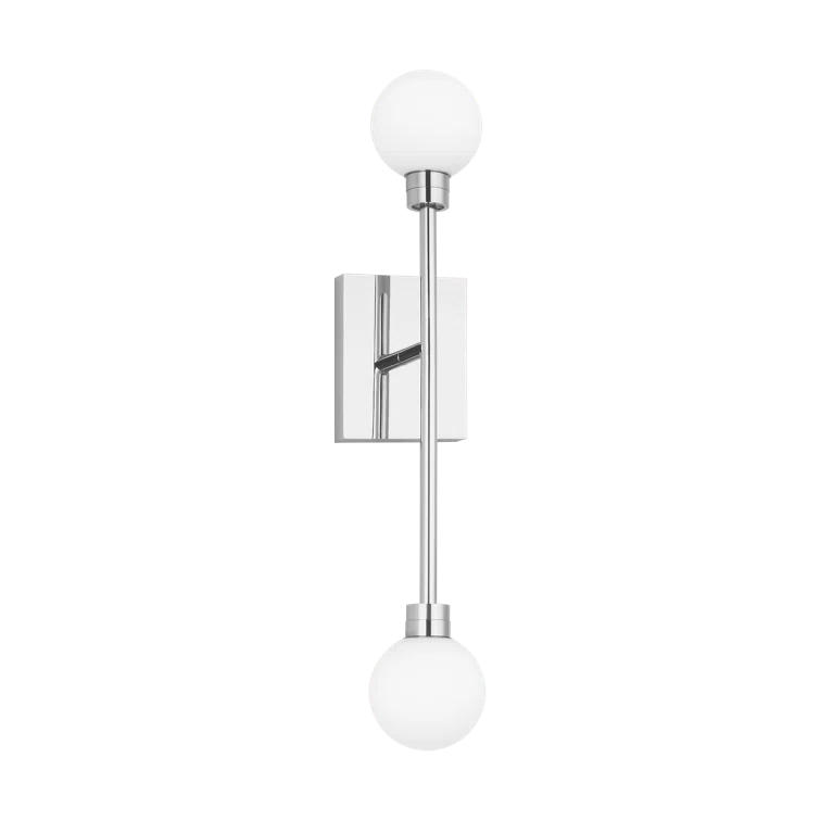 Polished Nickel Dual Globe LED Wall Sconce