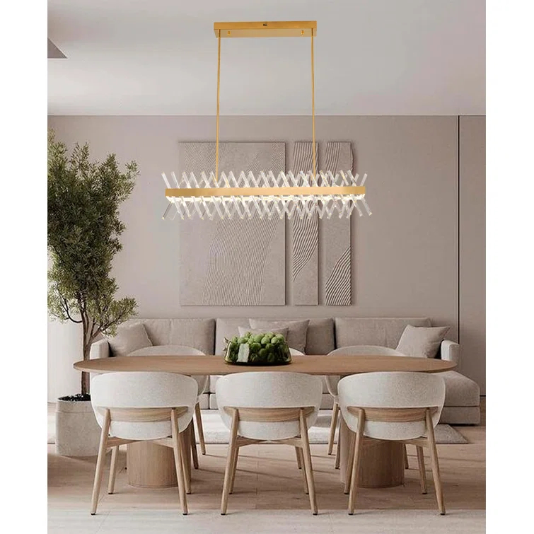 Chrome 40" Crystal Plug-in LED Chandelier
