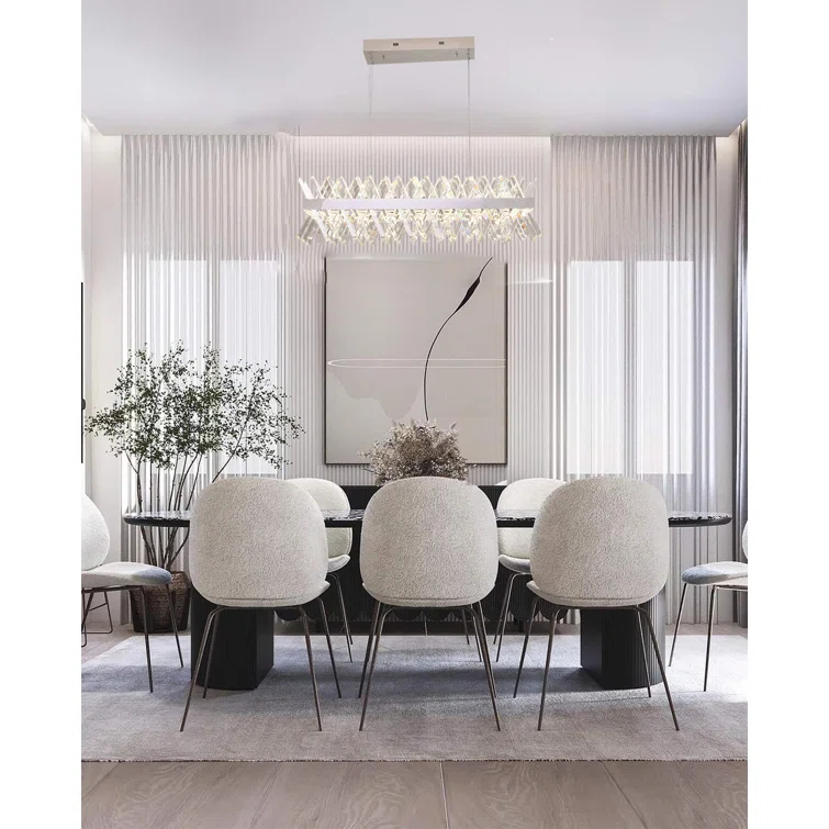 Bethel 34" Chrome Crystal LED Chandelier with Adjustable Cord