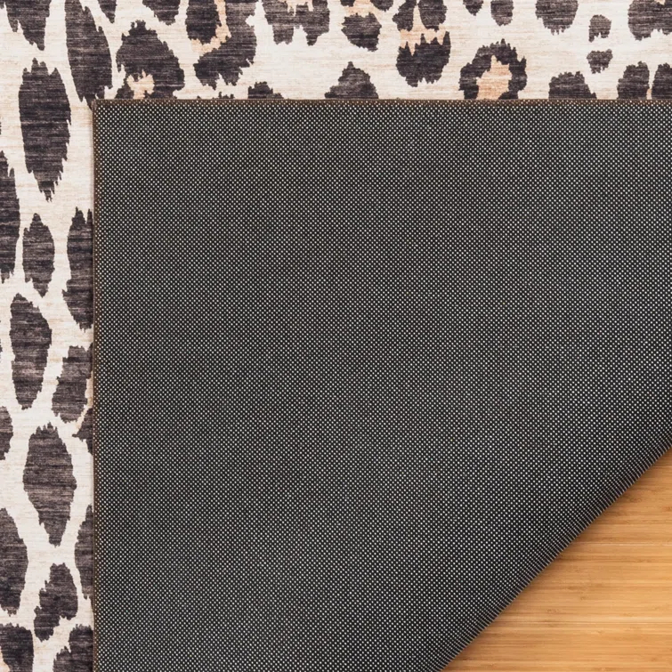 Gertmenian Crystal Print Lennie Leopard Brown Gold Ivory Modern Animal Print Flat Pile Indoor Area Rug