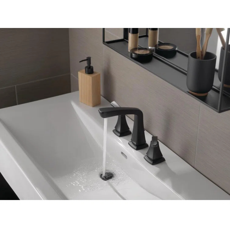 Vesna Widespread Bathroom Faucet 3 Hole, 2-handle Bathroom Sink Faucet with Drain Assembly