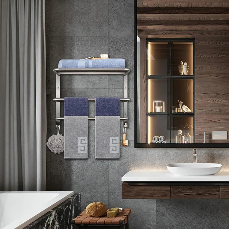 JASODI F0CLCQ42VF Bathroom Towel Rack, 3-Tier Towel Holder with Hooks
