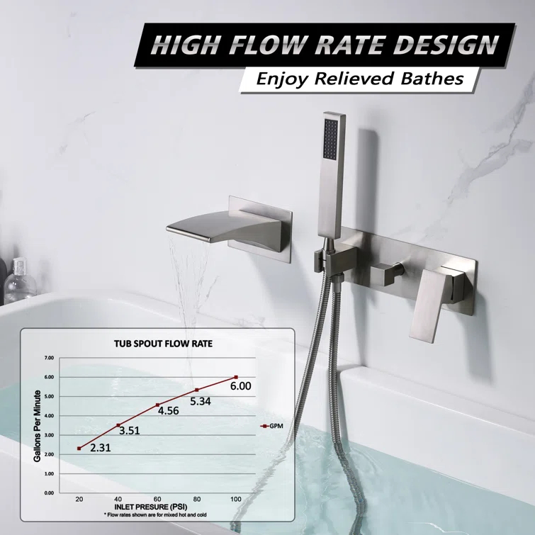 1 Handle Bathroom Waterfall Faucet with Diverter
