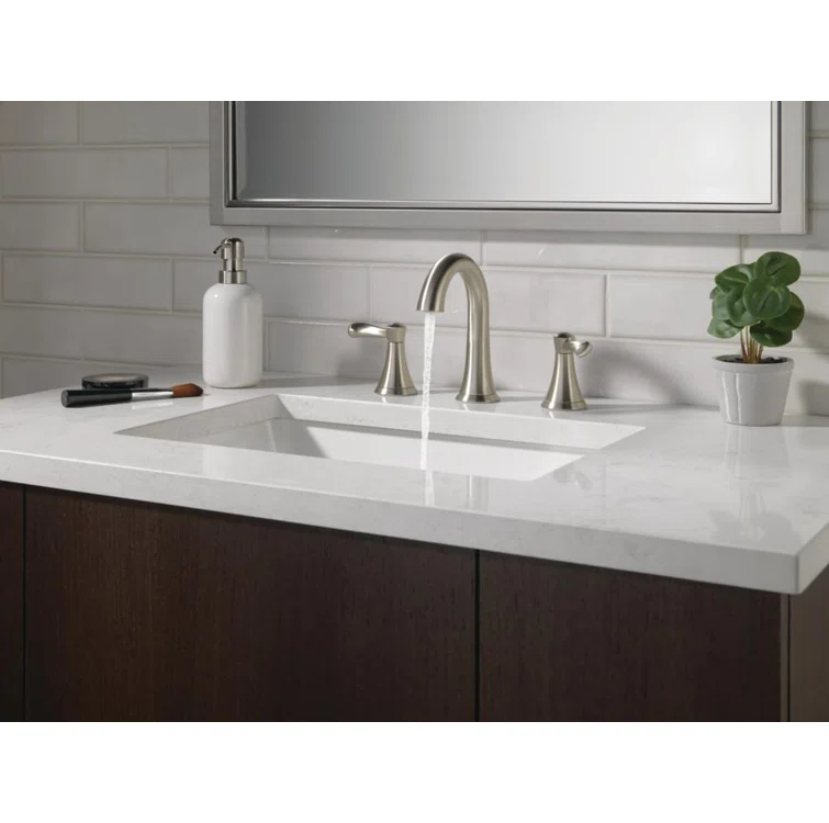 Esato Widespread Bathroom Faucet 3 Hole, 2-handle Bathroom Sink Faucet with Drain Assembly