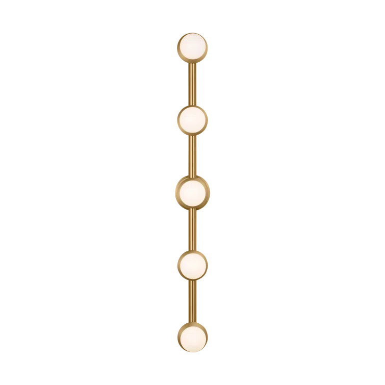 Visual Comfort Studio Nodes Contemporary 5-light Wall Bath Fixture with milk glass shades | Birch Lane