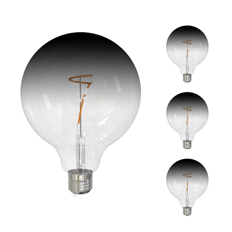 4.5 Watt Dimmable G40 Light Bulb With Clear/Smoke Glass Finish And Medium (E26) Base