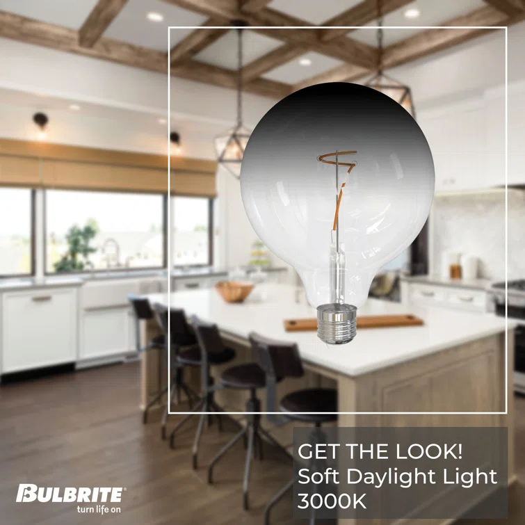 4.5 Watt Dimmable G40 Light Bulb With Clear/Smoke Glass Finish And Medium (E26) Base