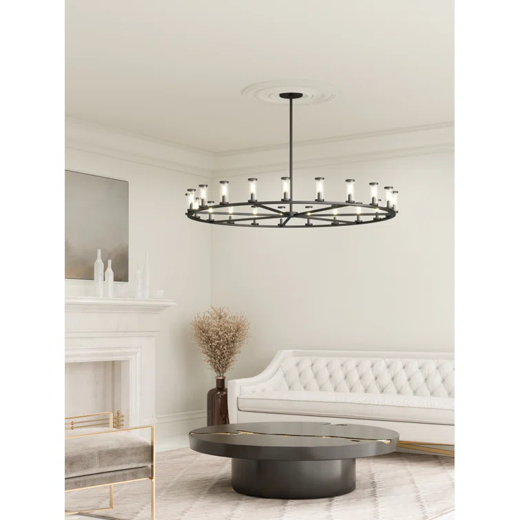 Alora Lighting Revolve 21 - Light Dimmable Wagon Wheel Chandelier