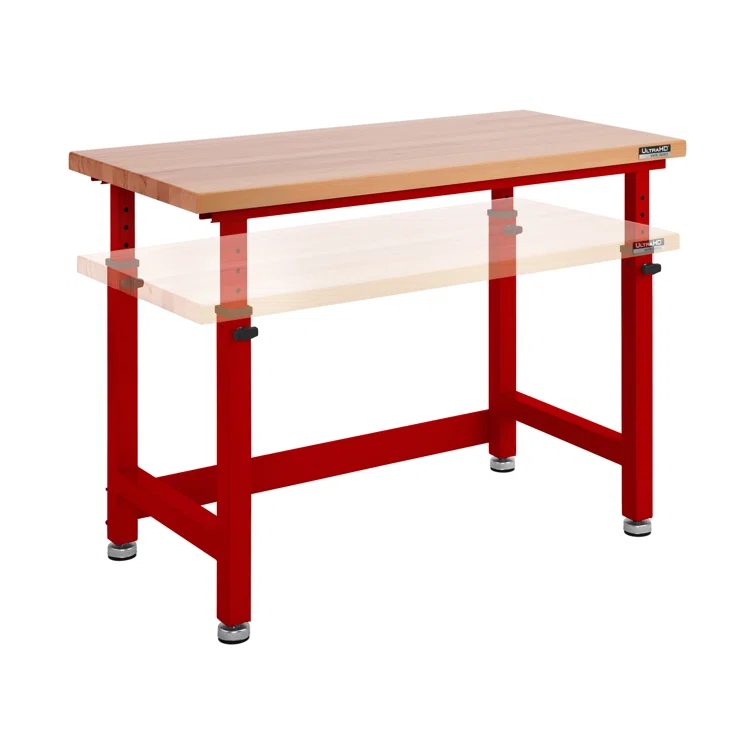 Seville Classics UltraHD Adjustable Height Workbench, 48" W x 24" D x 28.5" - 42" H