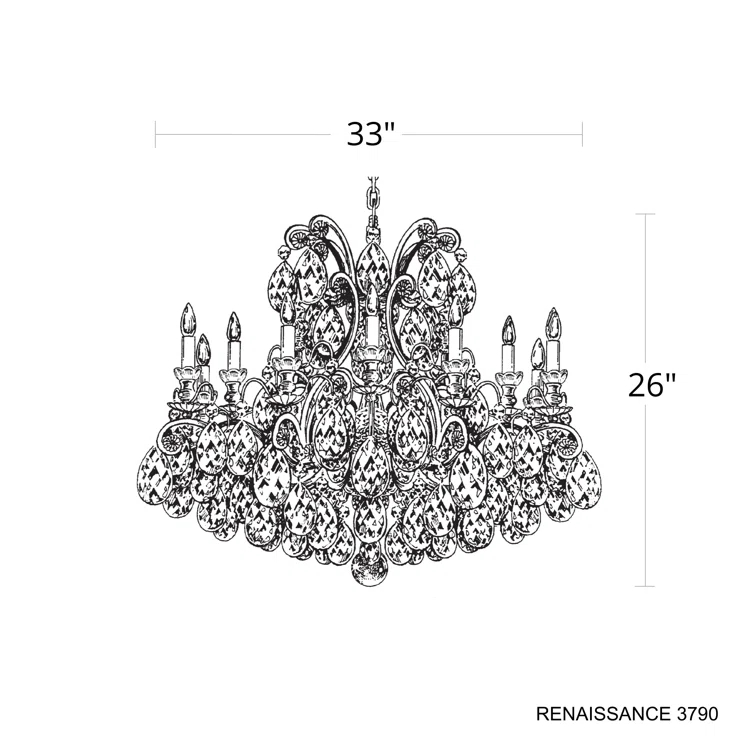 Renaissance 12 - Light Glass Classic / Traditional Chandelier