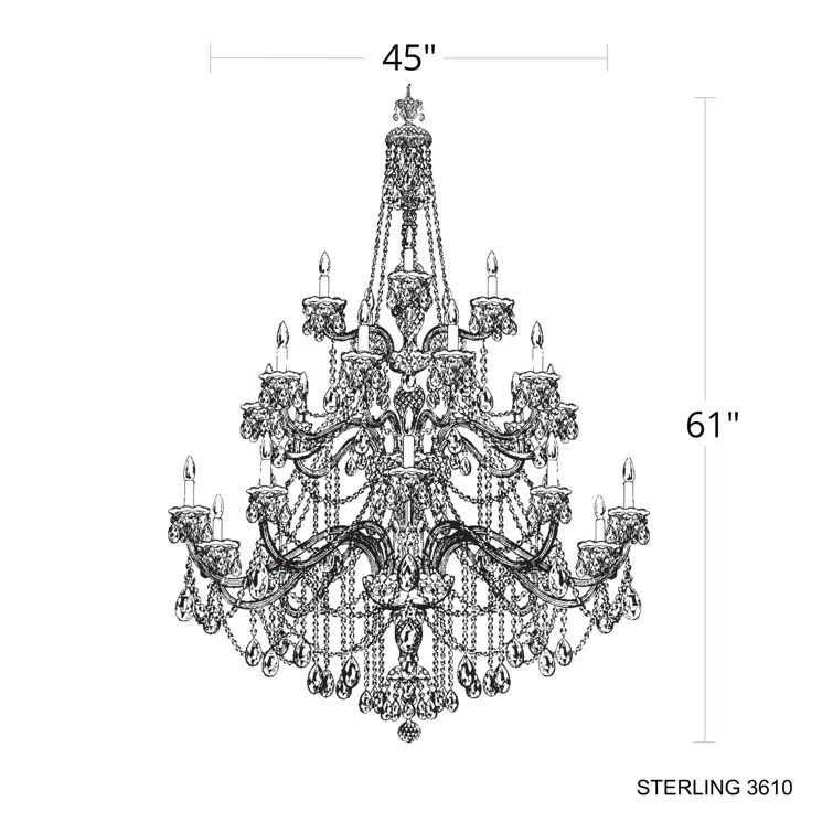 Sterling 25 - Light Glass Tiered Chandelier
