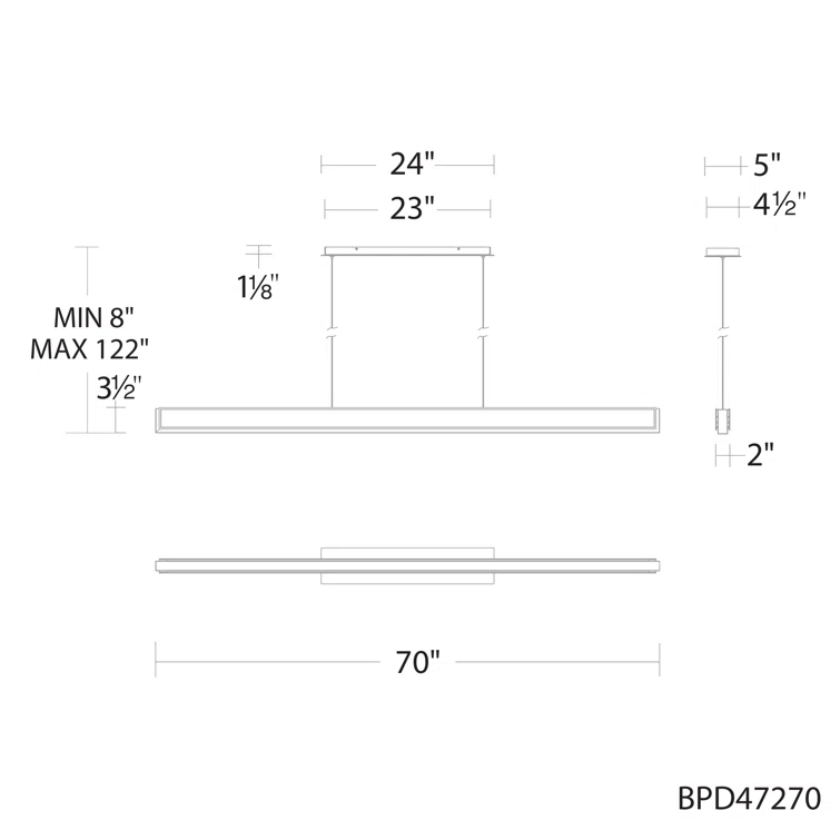 Mystique 1 - Light Black LED Kitchen Island Pendant