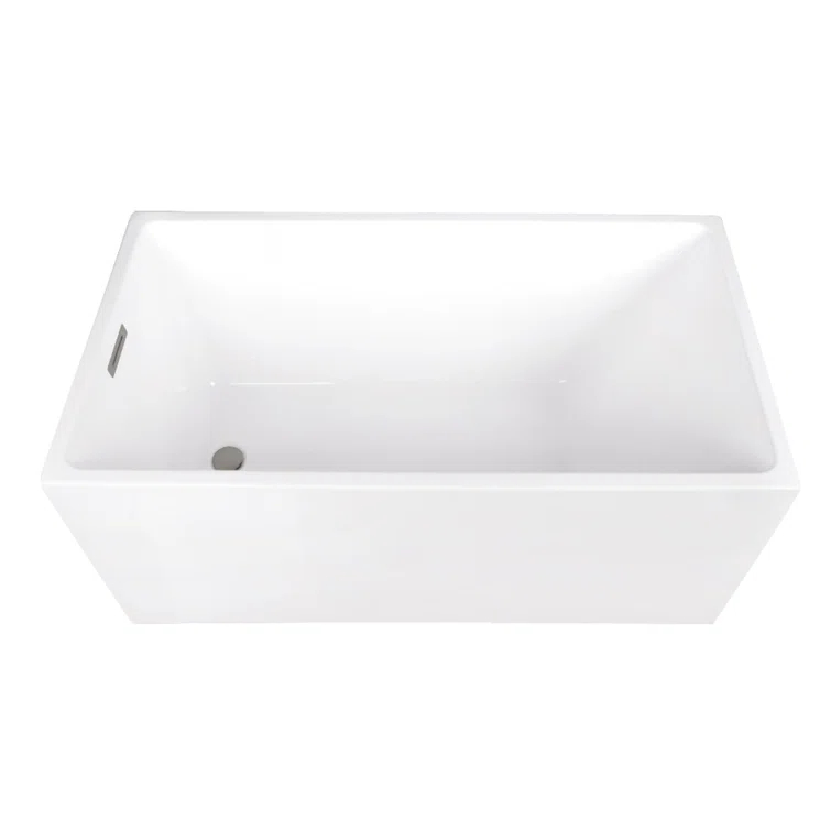 Kingston Brass Kingston Brass Aqua Eden 51-Inch Acrylic Rectangular Double Ended Freestanding Tub With Drain VTSQ512823C418