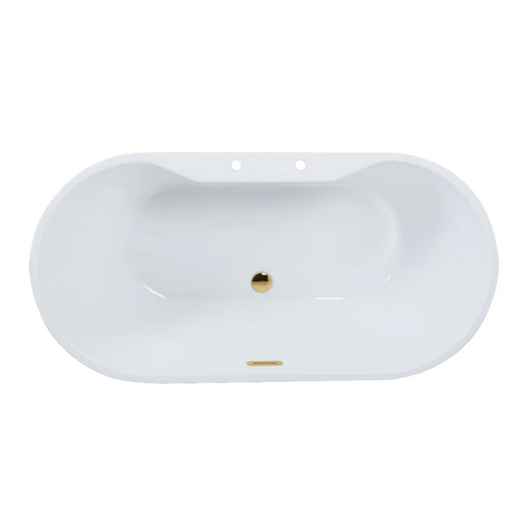 Kingston Brass VT7DE512823C422 Kingston Brass Aqua Eden 51-Inch Acrylic Oval Double Ended Freestanding Tub With Drain