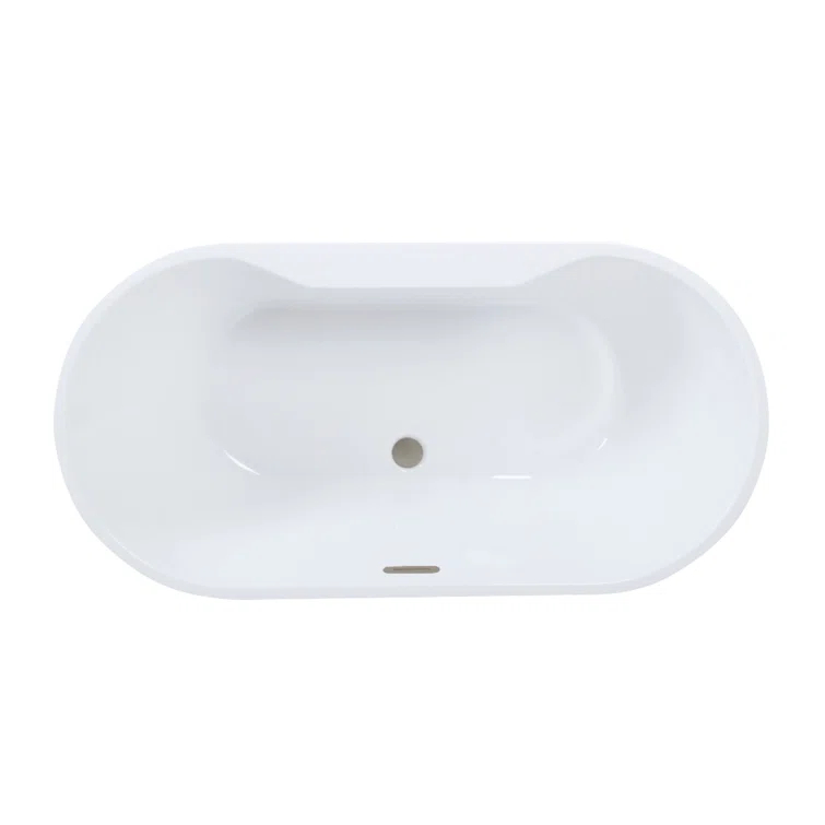 Kingston Brass Aqua Eden 67-Inch Acrylic Oval Double Ended Freestanding Tub With Drain