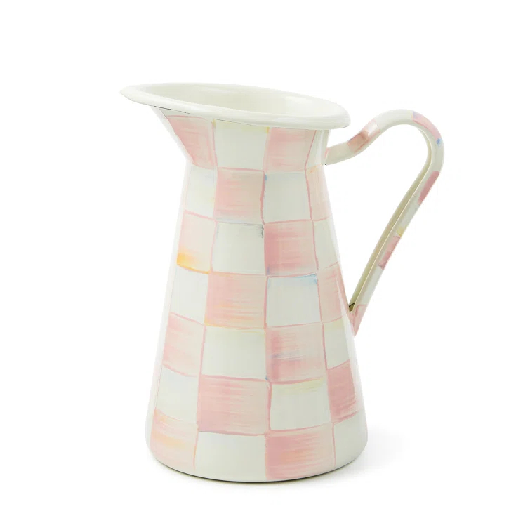MacKenzie-Childs Rosy Check Medium Practical Pitcher