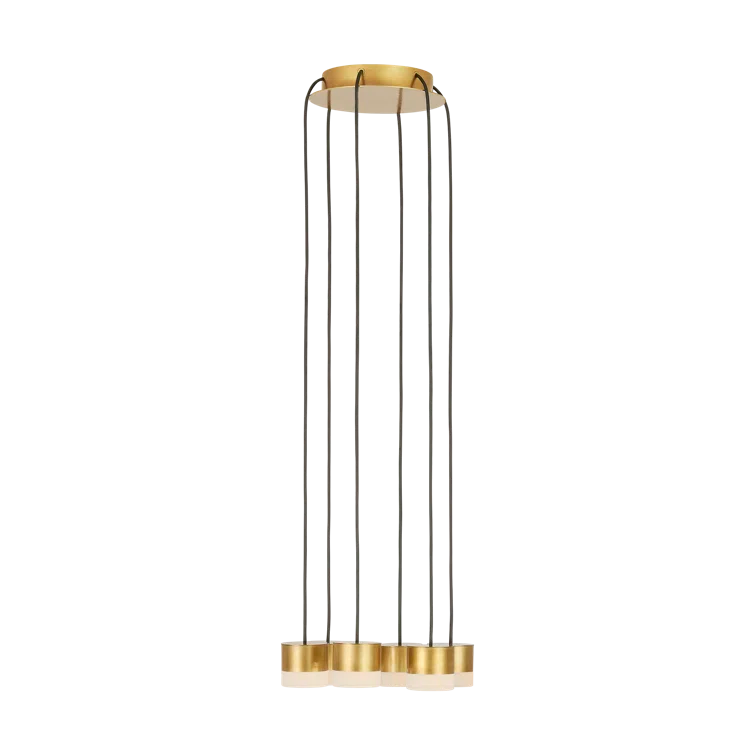 Antique Brass and Crystal Multi-Light LED Chandelier
