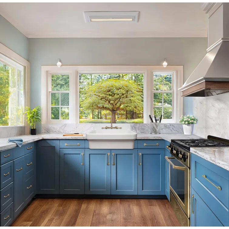Whitehaus Collection 30" Front Apron Fireclay Kitchen Sink with High Back Splash & Faucet Drilling