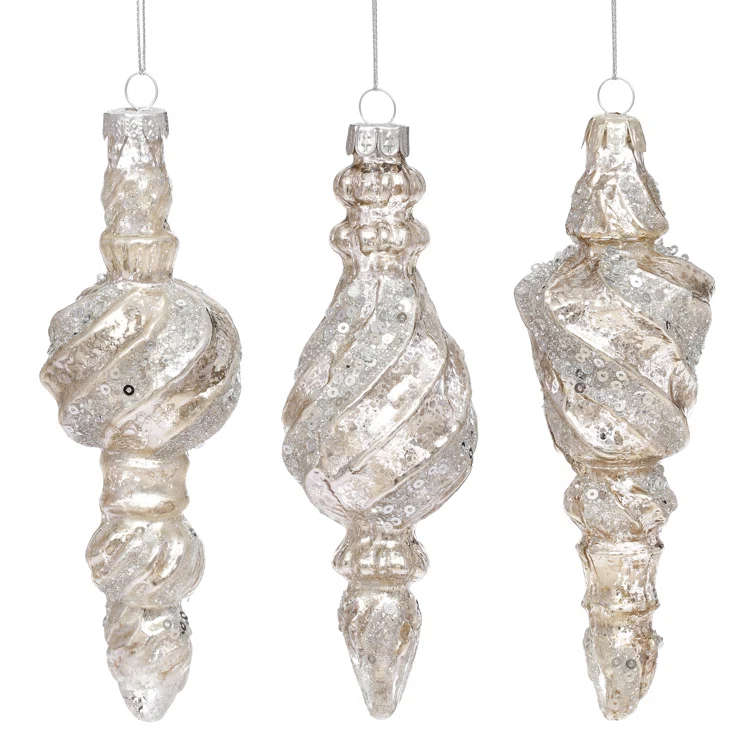 Chandelier Finial Ornament - 6 Inches Set Of 12