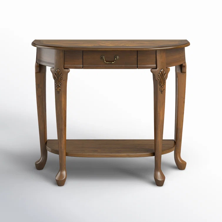 Butler Specialty Demilune Console Table In Vintage Oak