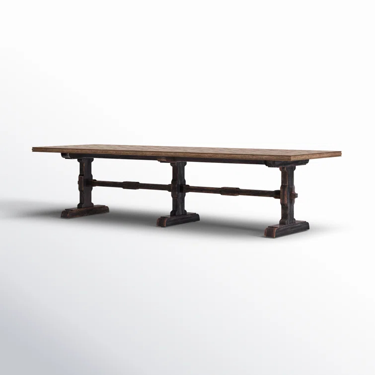 Rustic Black and Brown Rectangular Wood Cocktail Table