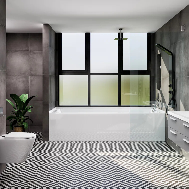 Nova 60'' x 32'' Alcove / Tile In Soaking Acrylic Bathtub