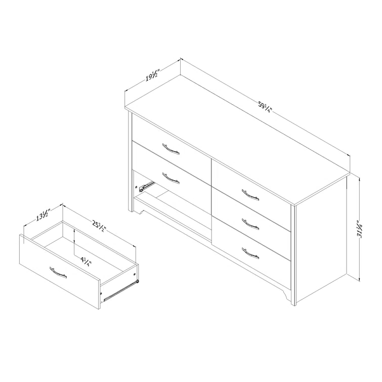 Fusion 6-Drawer Dresser