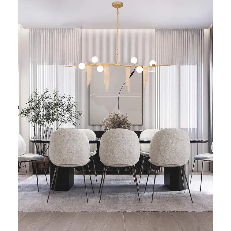 Bethel International Chandelier Gold Metal & Glass