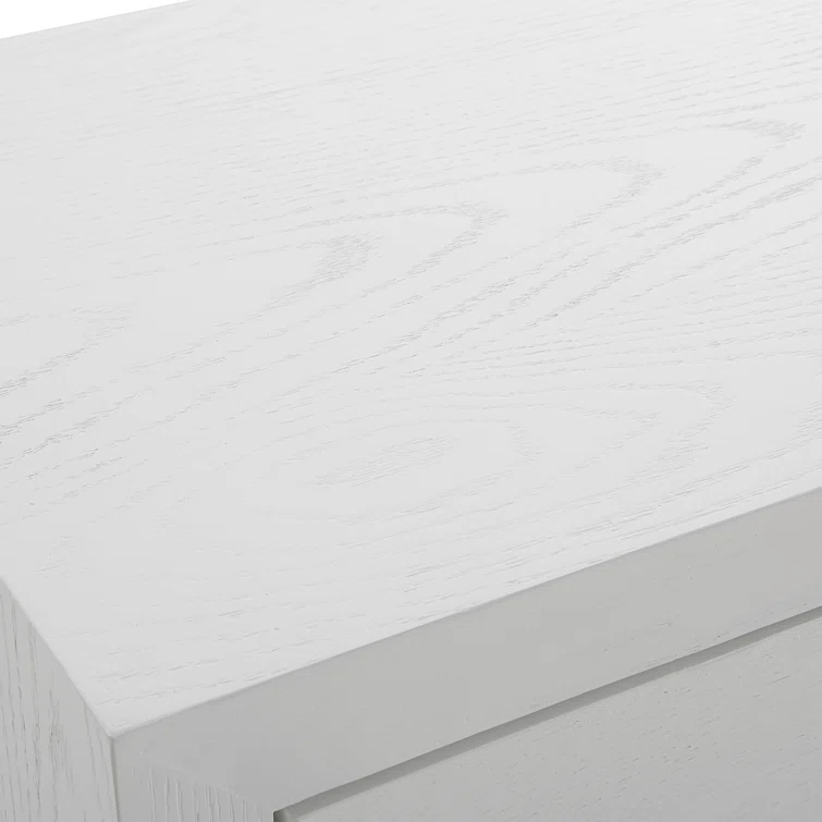 White and Brass Fir Wood Contemporary Accent Cabinet