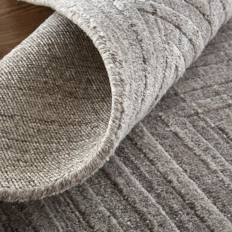 Anatollo Minimal Viscose Rug Beige/Gray