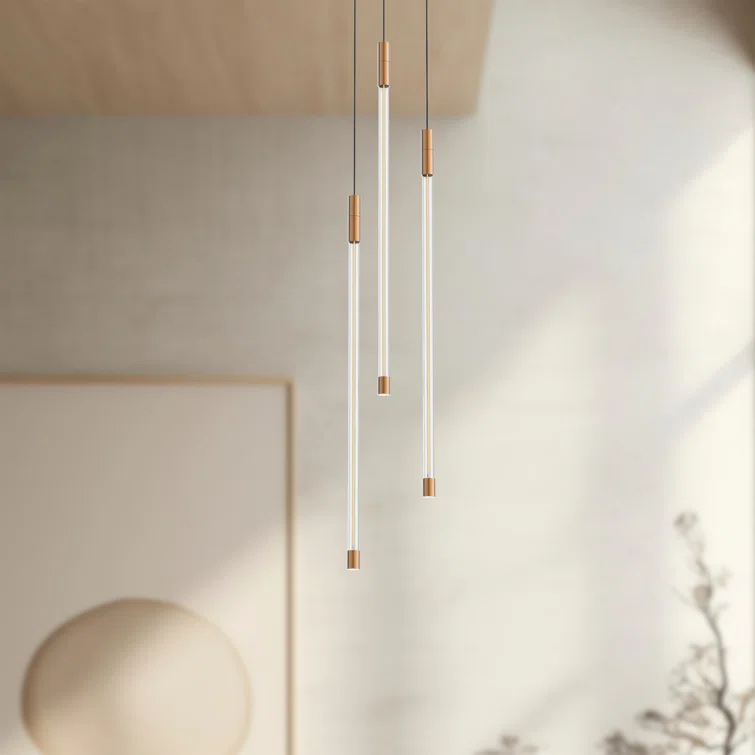 Motif 3 - Light Brushed Gold LED Cluster Pendant