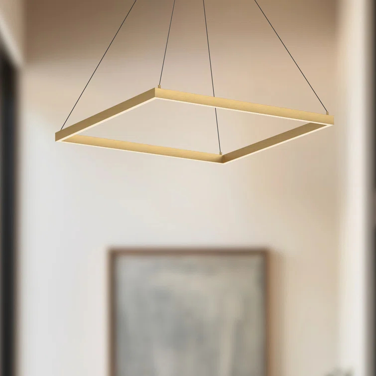 Piazza 1 - Light Brushed Gold LED Single Pendant
