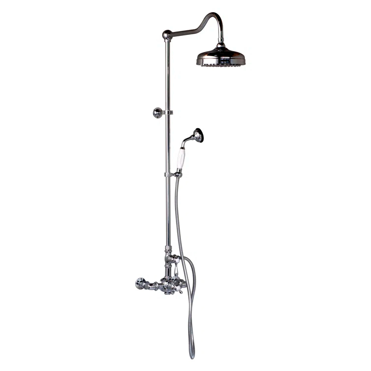 Exposed Thermostatic Shower System 36" Wall Mounted with 1.75 GPM Handshower and Lever/Cross Handles