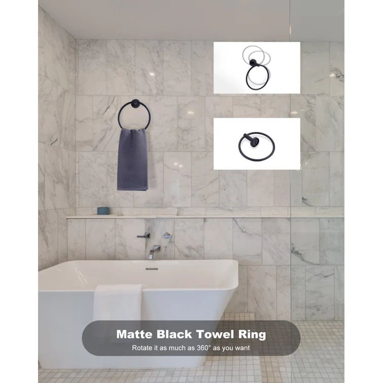 ARCORA AR5210163B 3-Piece Bath Hardware Set With Mounting Hardware With Towel Ring, Towel Hook And Toilet Paper Holder In