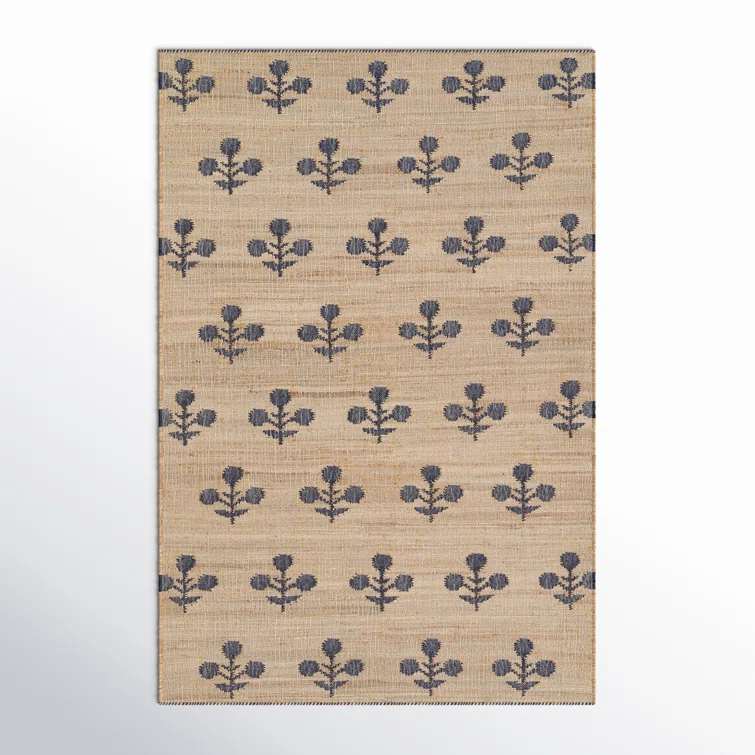 Erin Gates by Momeni Orchard Bloom Blue Hand Woven Wool and Jute Area Rug