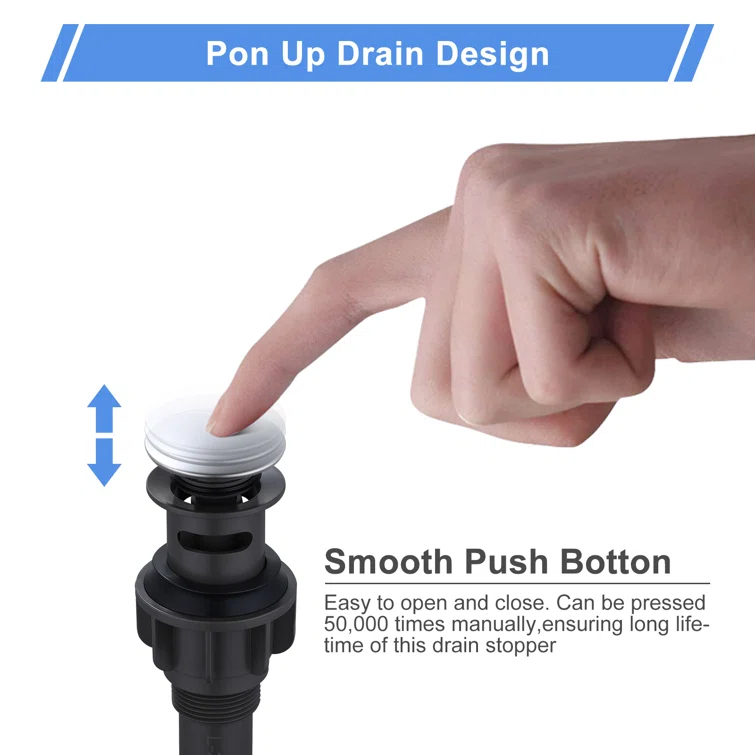 Pop-Up Bathroom Sink Drain with Overflow( 2Pack)
