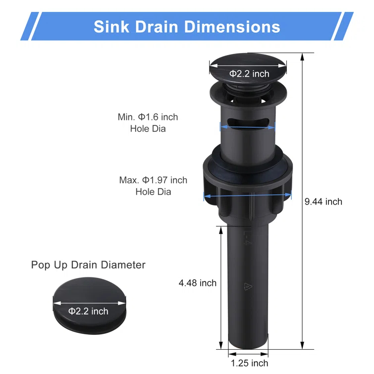 Pop-Up Bathroom Sink Drain with Overflow( 2Pack)